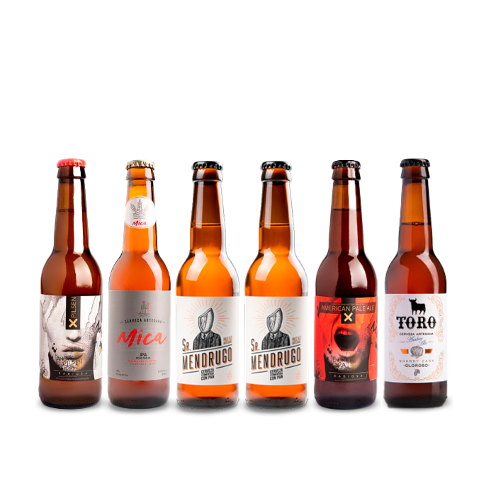 Pack Cinturón Negro de Bares de 6 cervezas formato botellines.